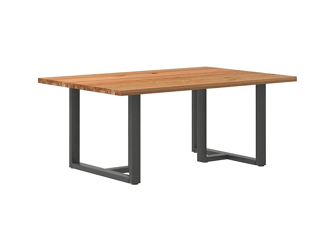 Eettafel rechthoekig 180x120x74 cm massief eikenhout lichtbruin