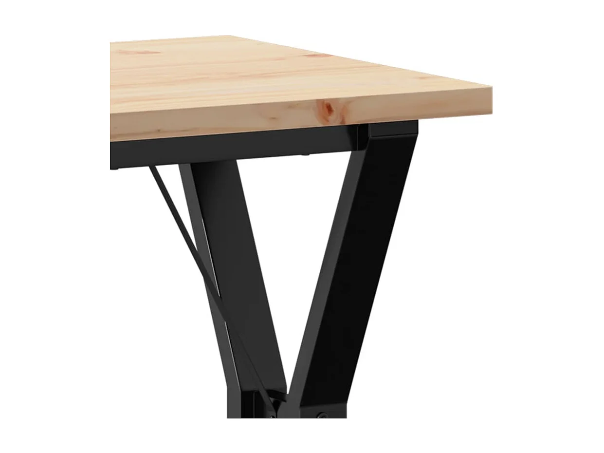Mesa de jantar estrutura em Y 50x50x75,5 cm pinho/ferro fundido