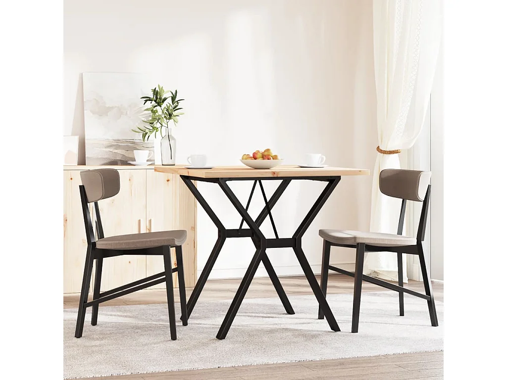 Eettafel Y-frame 80x80x75,5 cm massief grenenhout en staal