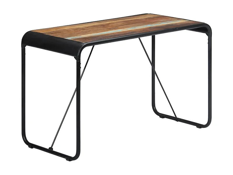 Mesa de jantar 118x60x76 cm madeira maciça recuperada