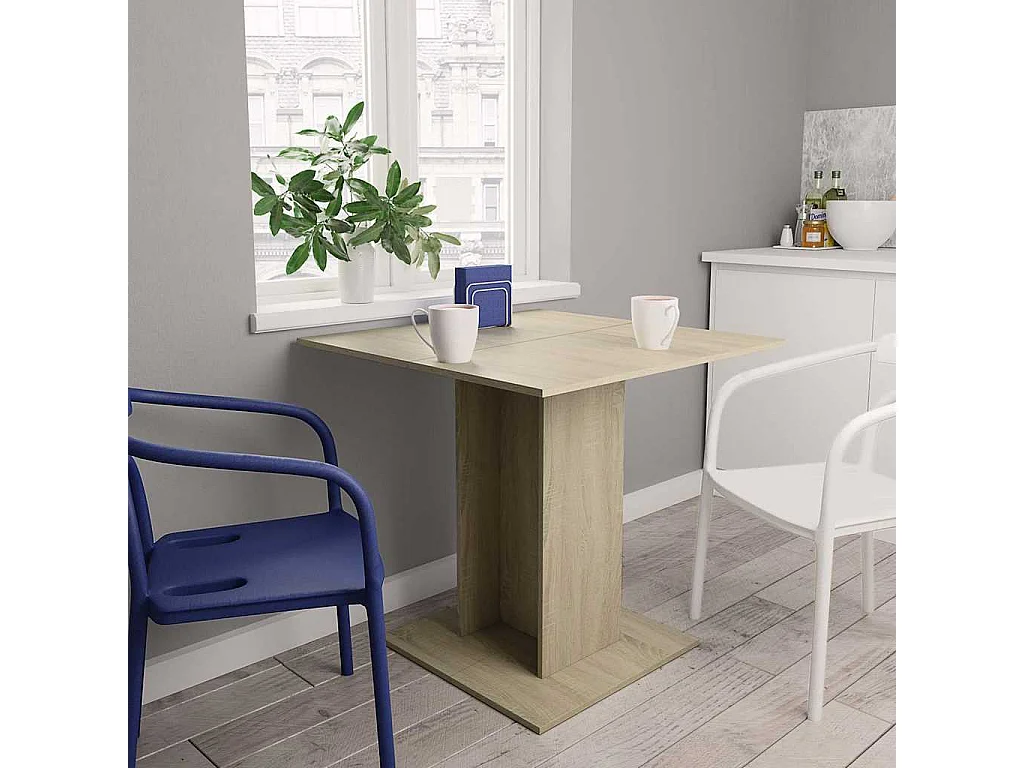 Eettafel 80x80x75 cm spaanplaat sonoma eikenkleurig