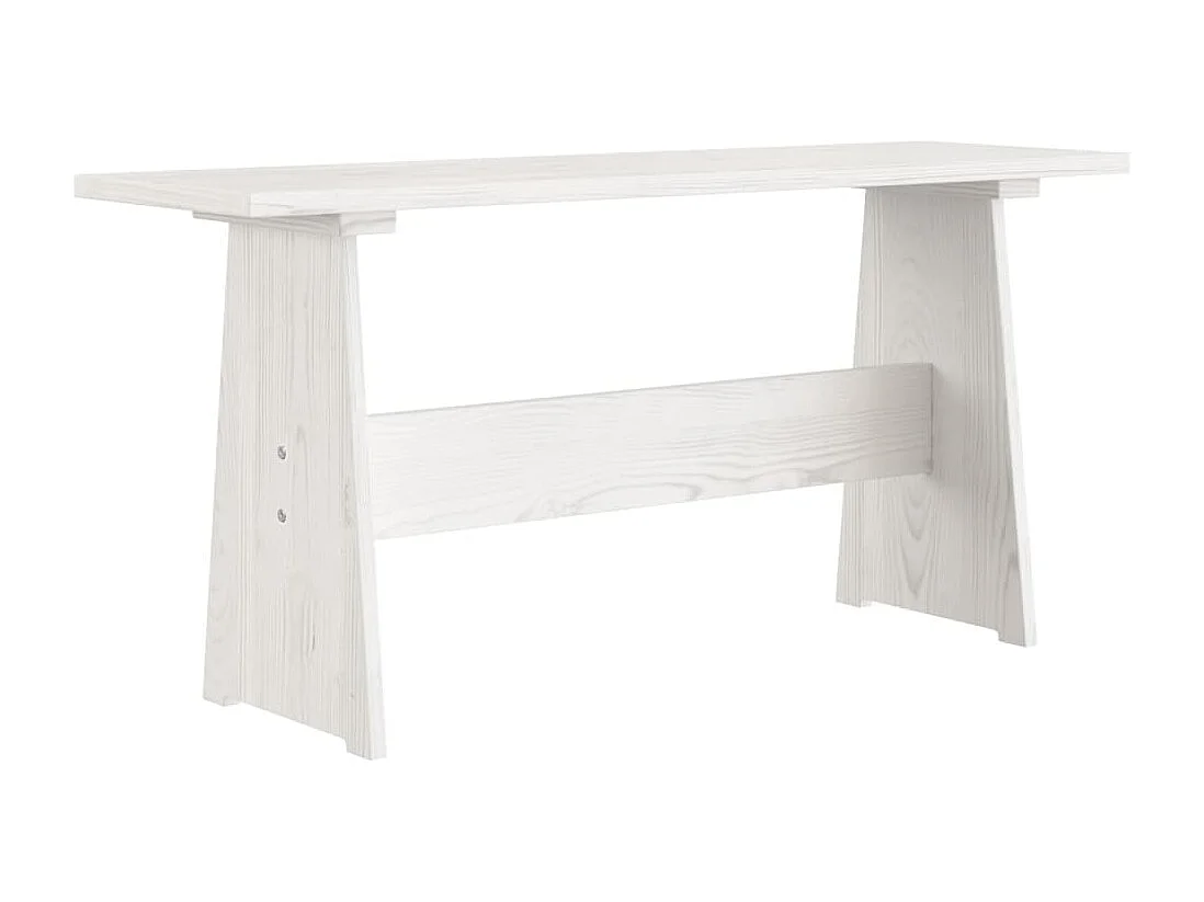 Table à manger avec banc Blanc Bois de pin solide
