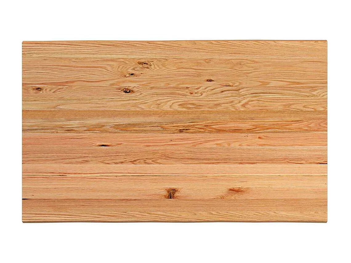 Table à manger marron clair bois de chêne massif rectangulaire