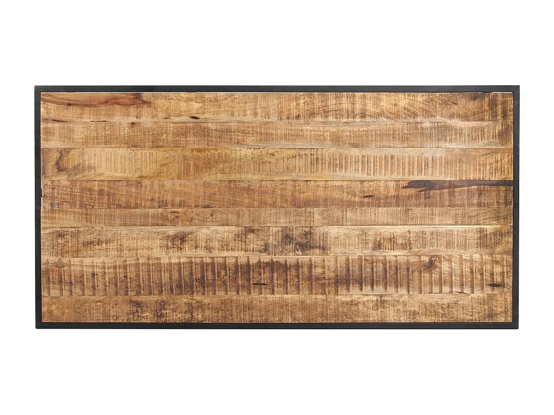 Mesa de jantar 140 cm madeira de mangueira áspera
