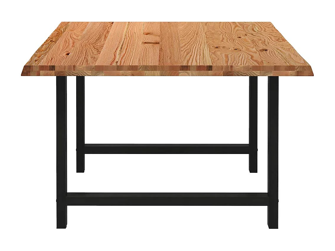 Table à manger marron clair bois de chêne massif rectangulaire