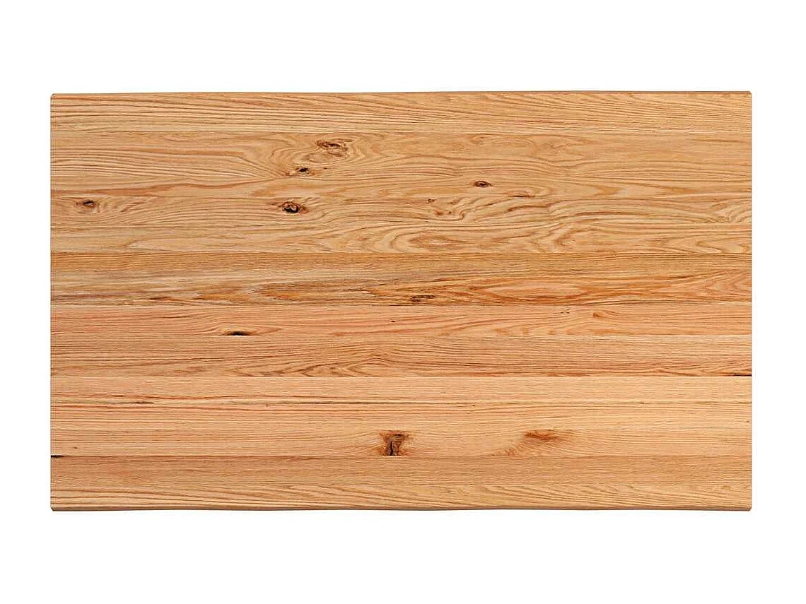 Table à manger marron clair bois de chêne massif rectangulaire