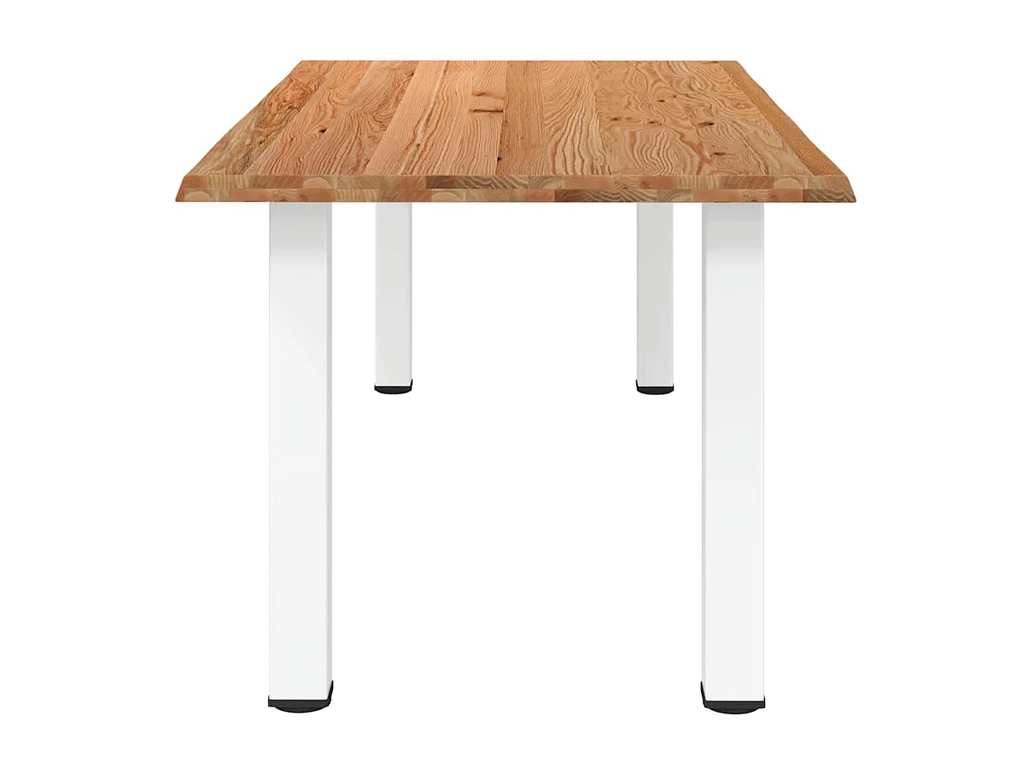 Table à manger marron clair bois de chêne massif rectangulaire