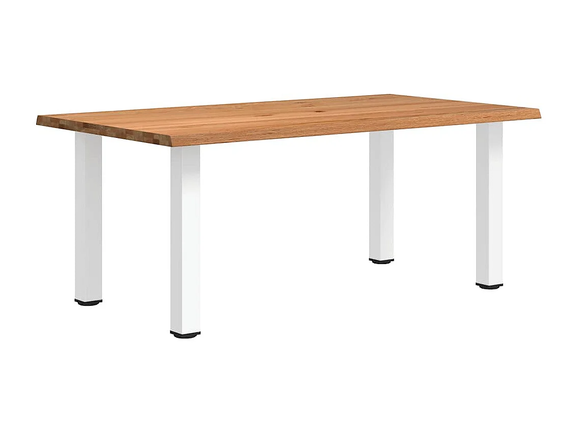 Table à manger marron clair bois de chêne massif rectangulaire