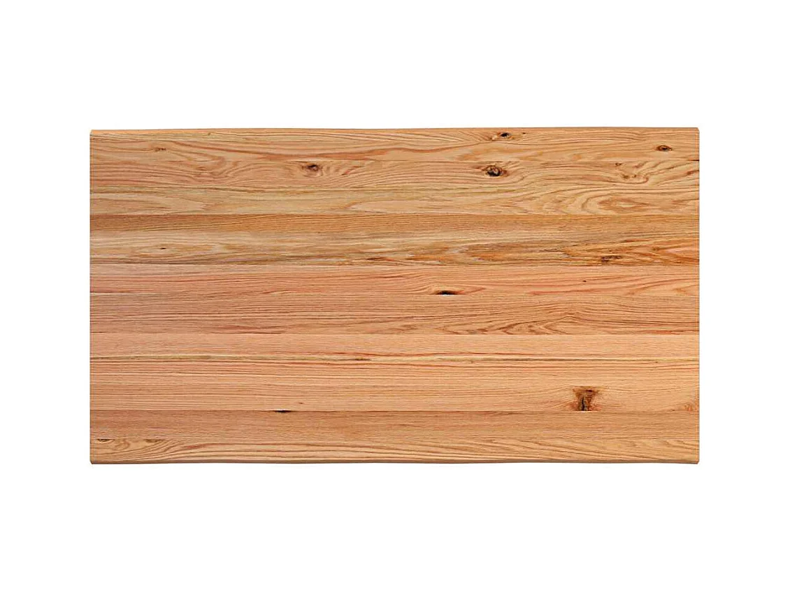 Table à manger marron clair bois de chêne massif rectangulaire