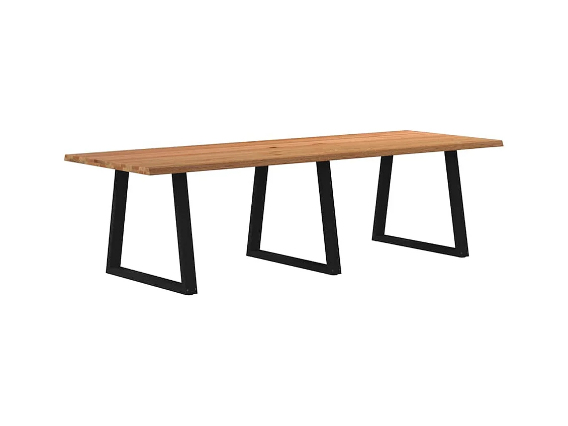 Table à manger avec bord naturel 280x100x74cm bois massif chêne