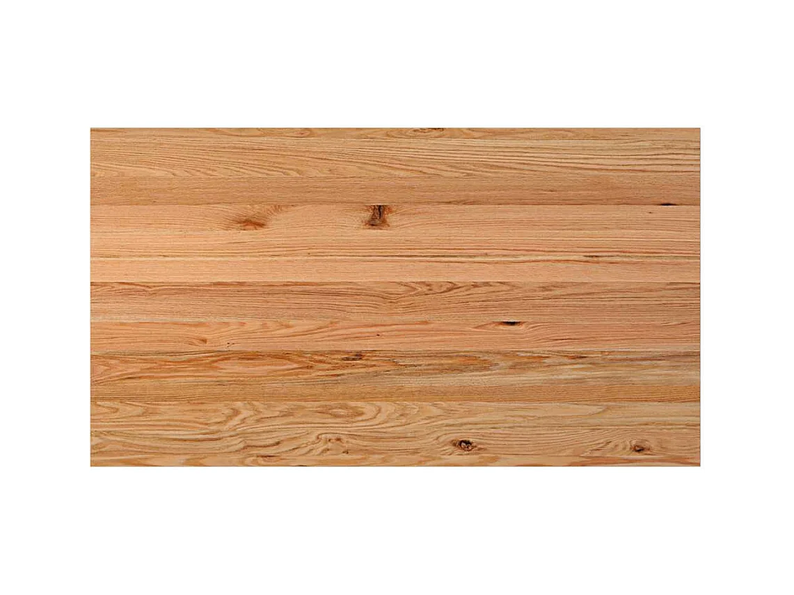 Table à manger marron clair bois de chêne massif rectangulaire