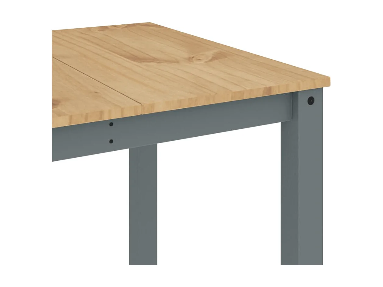 Table à manger Panama gris 180x90x75 cm bois massif de pin