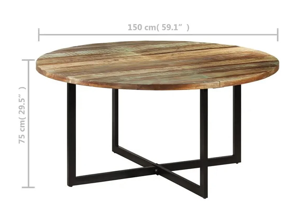 Table à manger 150x75 cm Bois massif de récupération