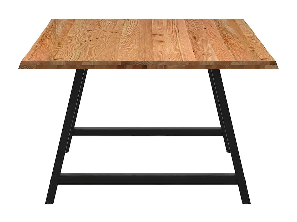 Eettafel met natuurlijke rand 180x120x74 cm massief eikenhout