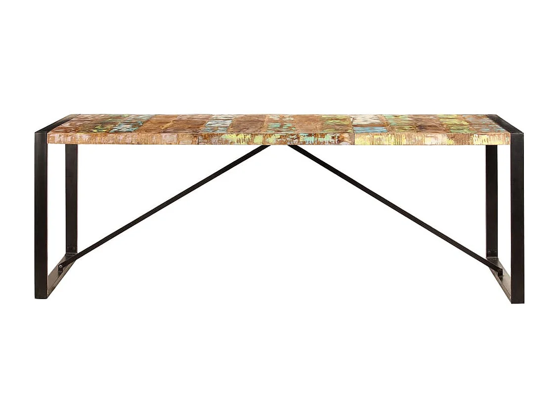 Mesa de jantar madeira recuperada maciça 220x100x75 cm