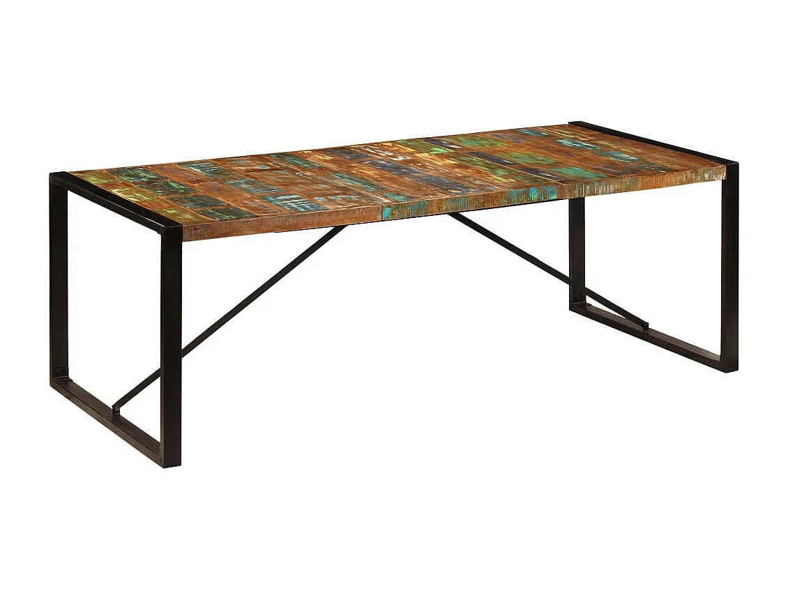 Mesa de jantar madeira recuperada maciça 220x100x75 cm