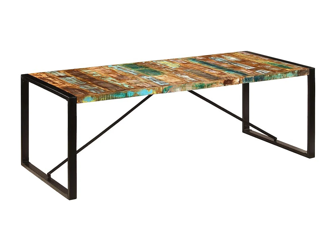 Table à manger 220x100x75 cm Bois de récupération solide