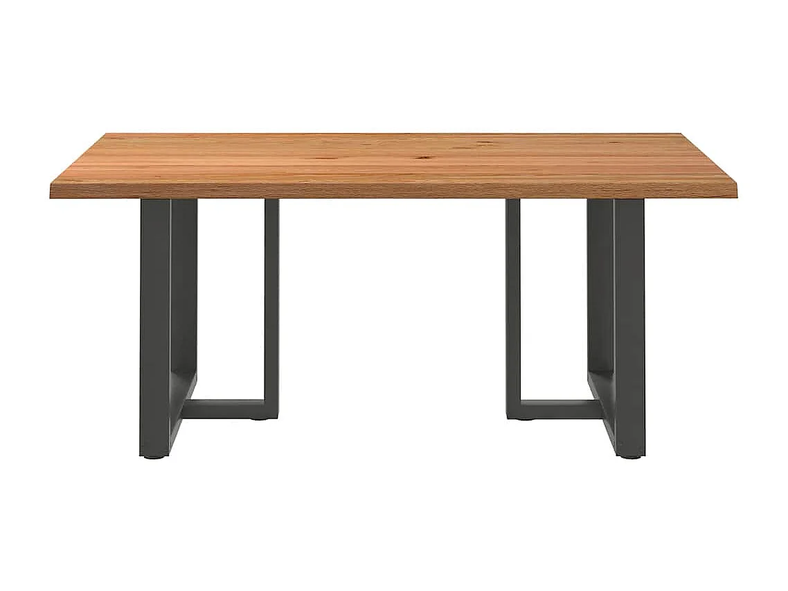 Table à manger avec bord naturel 180x100x74cm bois massif chêne