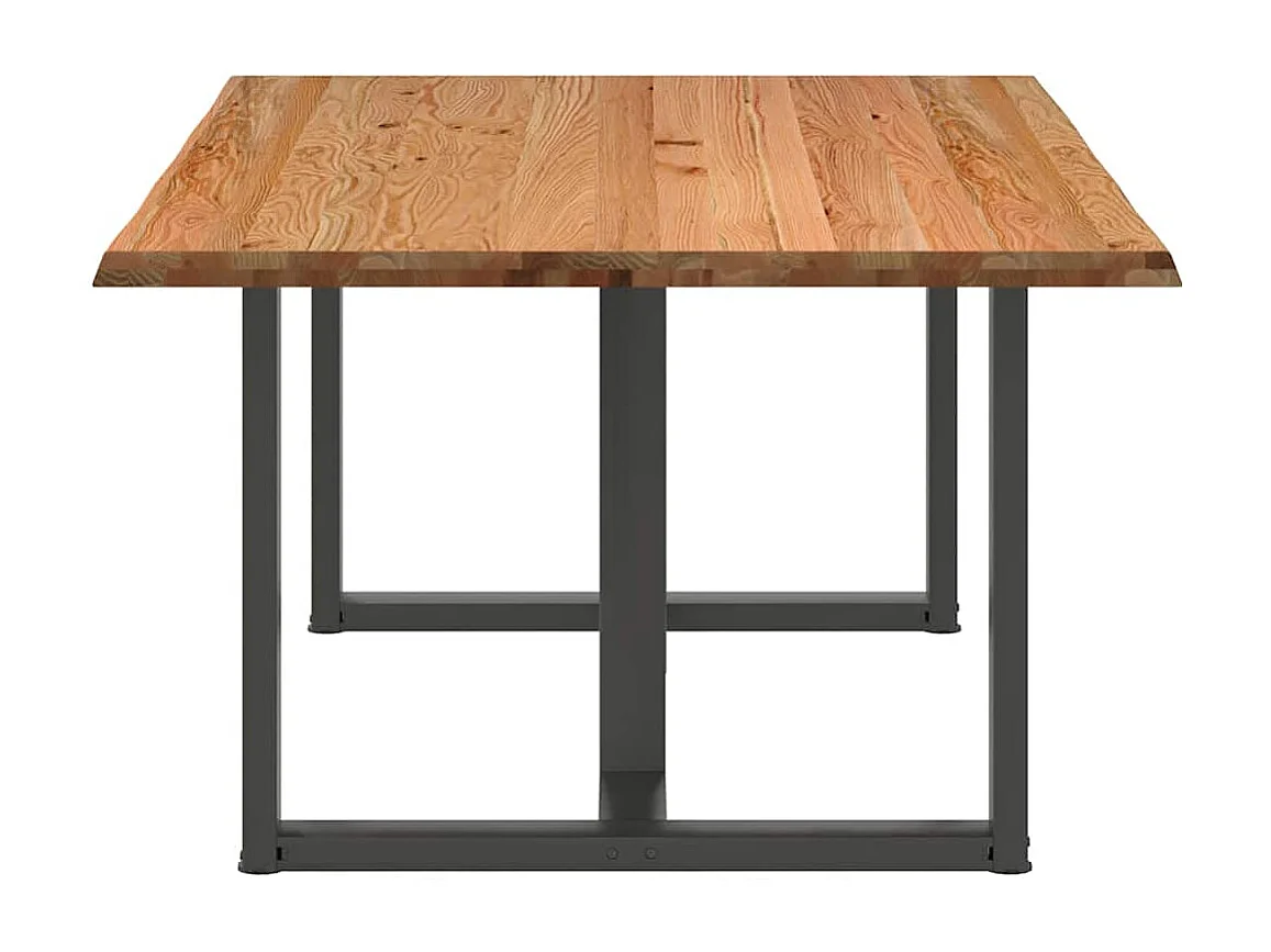 Table à manger avec bord naturel 180x100x74cm bois massif chêne