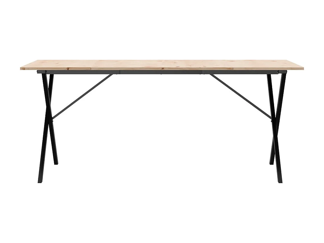 Table à manger cadre en X 180x90x75 cm bois de pin massif fonte