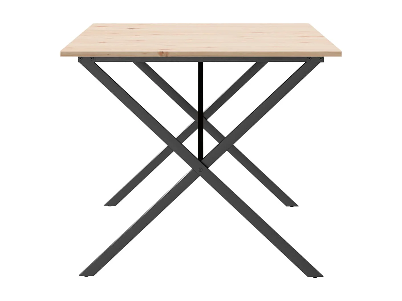 Mesa de comedor marco X madera maciza pino y hierro 180x90x75cm