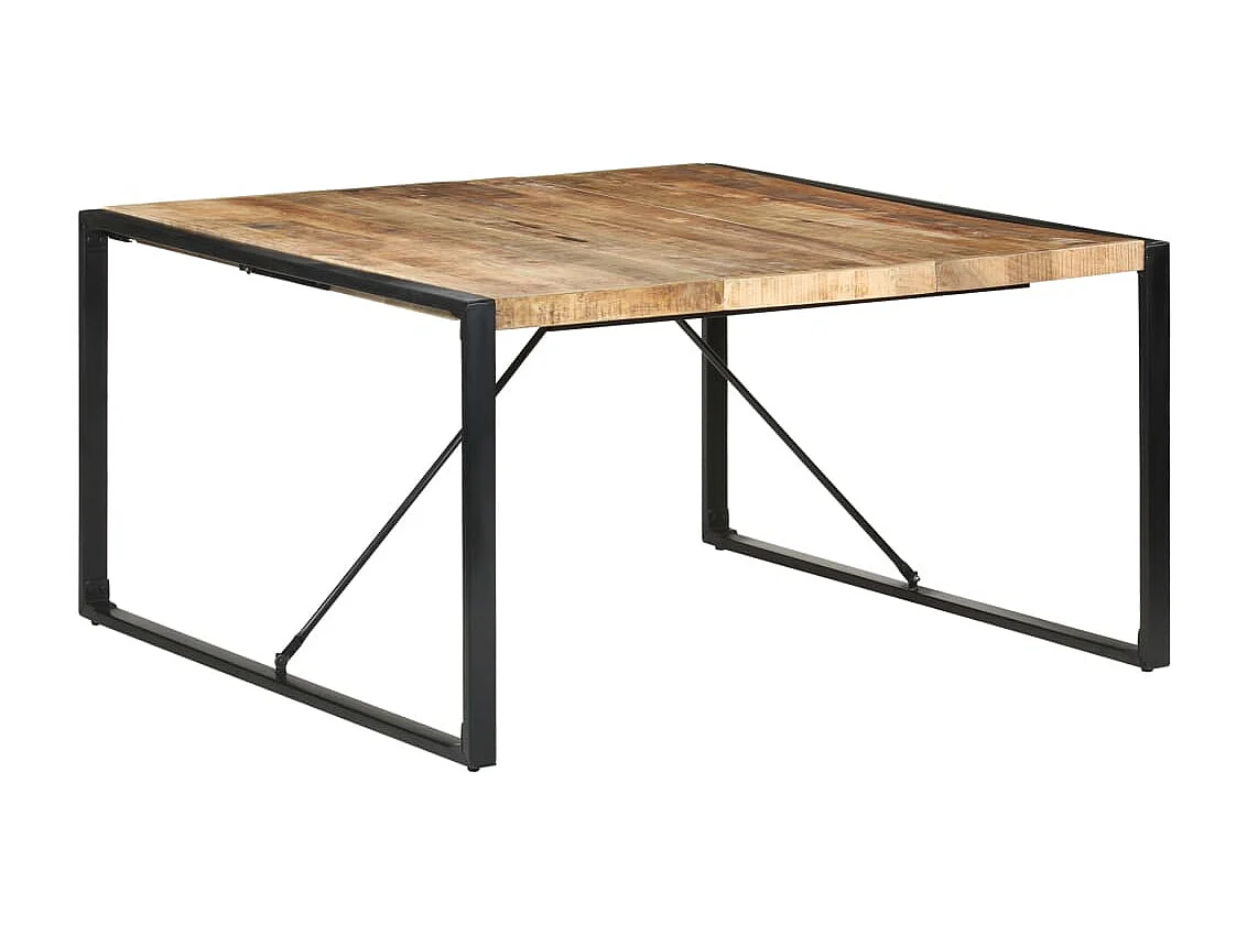 Eettafel 140x140x75 cm ruw mangohout