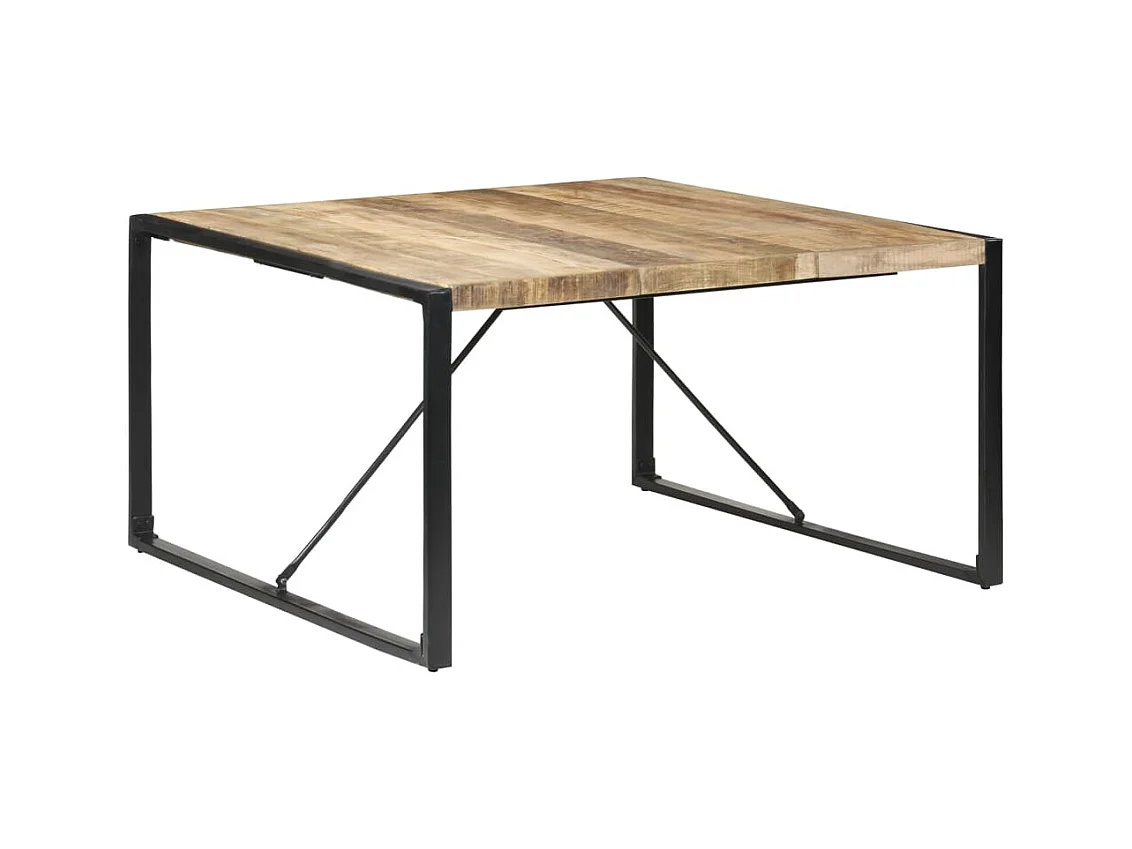 Mesa de comedor madera de mango rugosa 140x140x75 cm