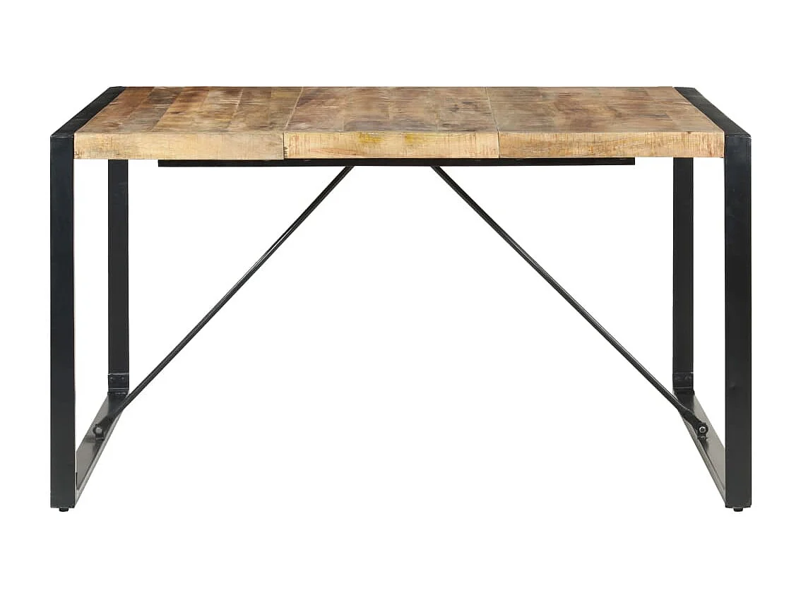 Mesa de comedor madera de mango rugosa 140x140x75 cm