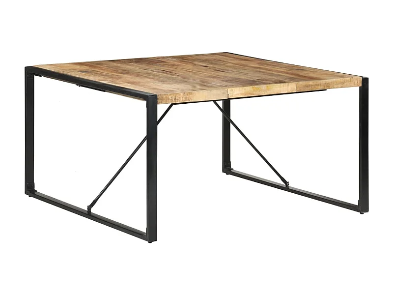 Mesa de comedor madera de mango rugosa 140x140x75 cm