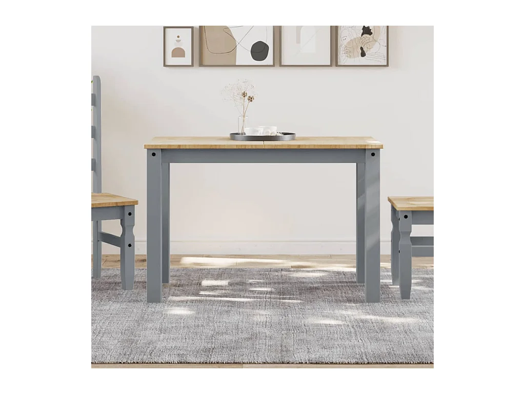Mesa de comedor Panama madera maciza de pino gris 117x60x75 cm