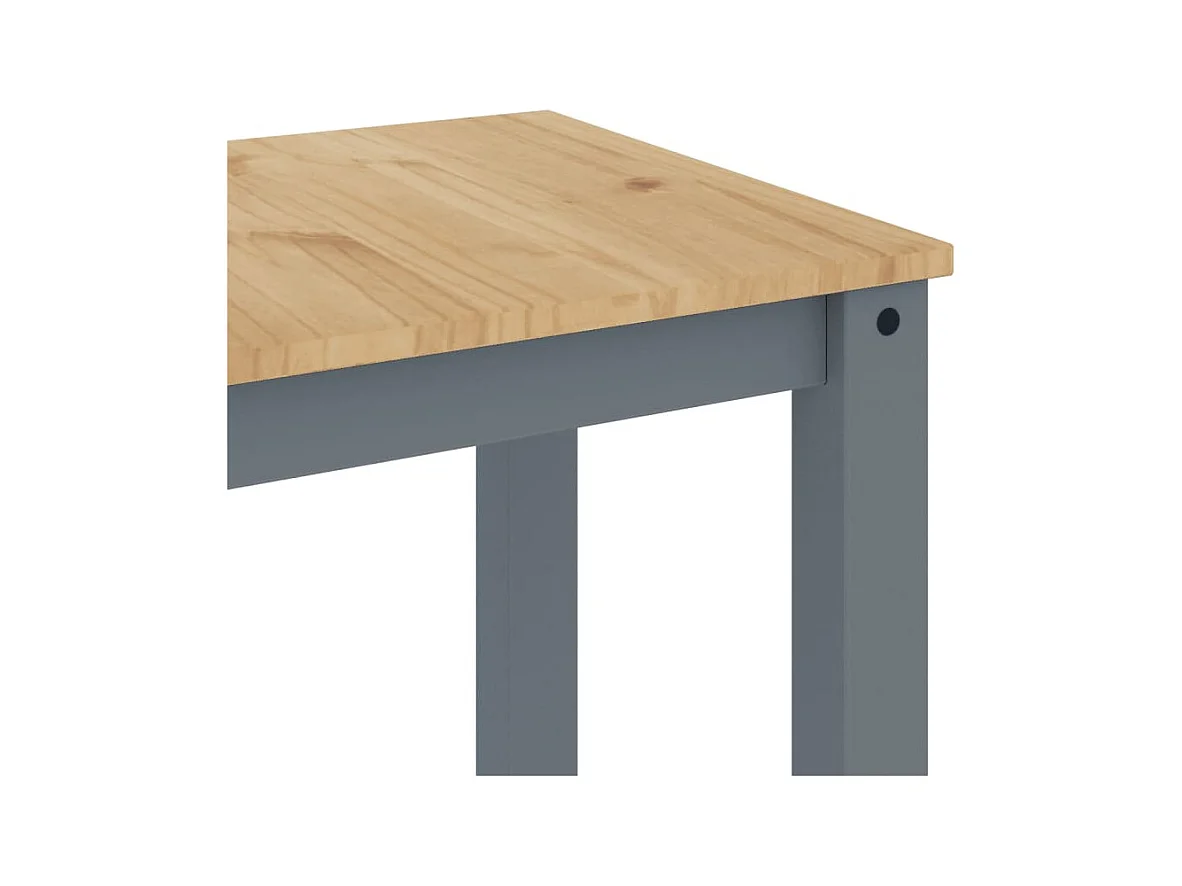 Table à manger Panama gris 117x60x75 cm bois massif de pin