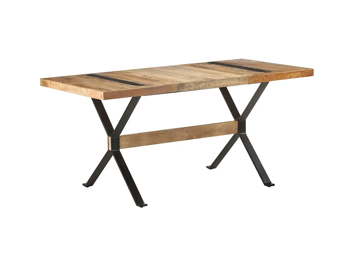 Table de salle à manger 160x80x76 cm Bois de manguier brut