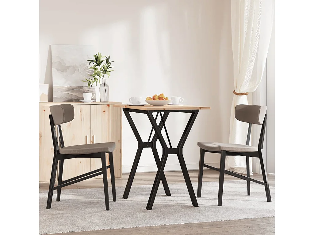 Table à manger cadre en Y 80x50x75 cm bois de pin massif fonte