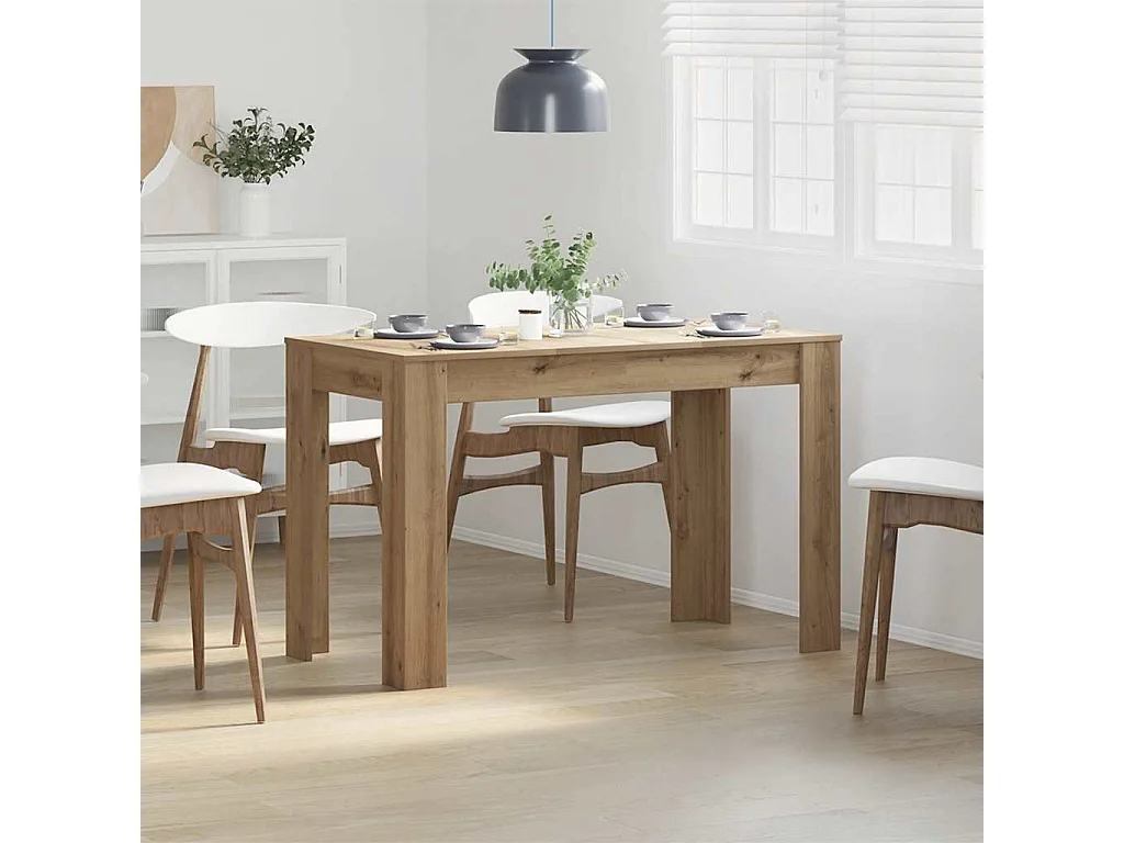 Table à manger chêne artisanal 120x60x76 cm bois d'ingénierie