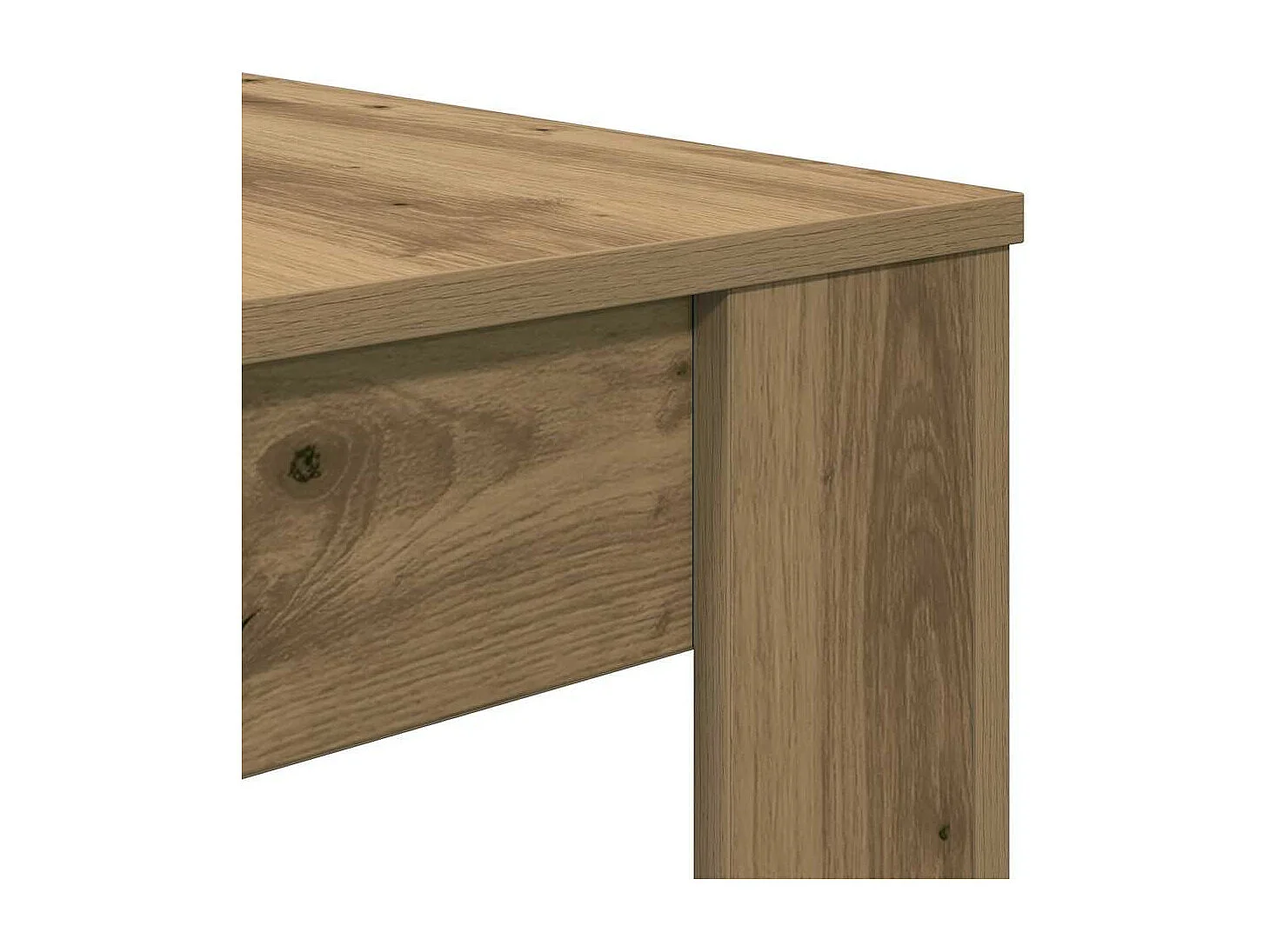 Table à manger chêne artisanal 120x60x76 cm bois d'ingénierie