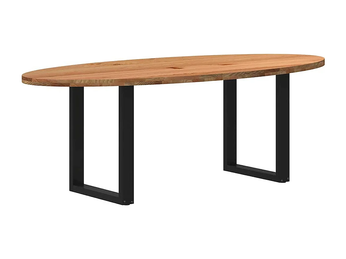 Table à manger 220x100x74 cm bois de chêne massif ovale