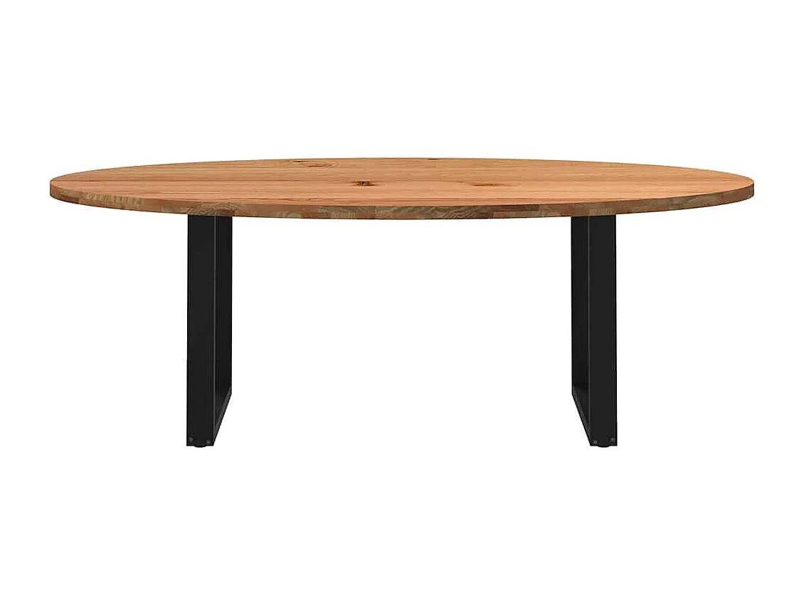 Table à manger 220x100x74 cm bois de chêne massif ovale