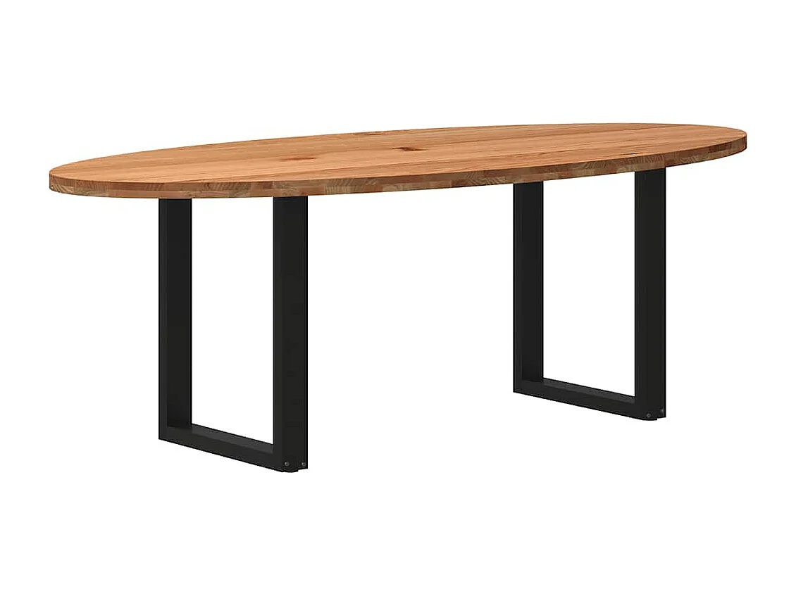Table à manger 220x100x74 cm bois de chêne massif ovale