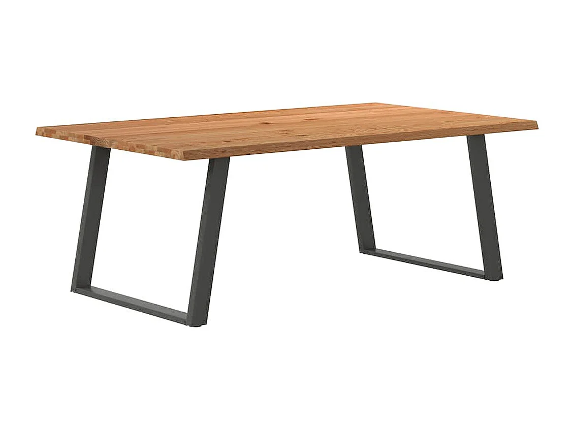 Table à manger marron clair 200x120x74 cm bois de chêne massif