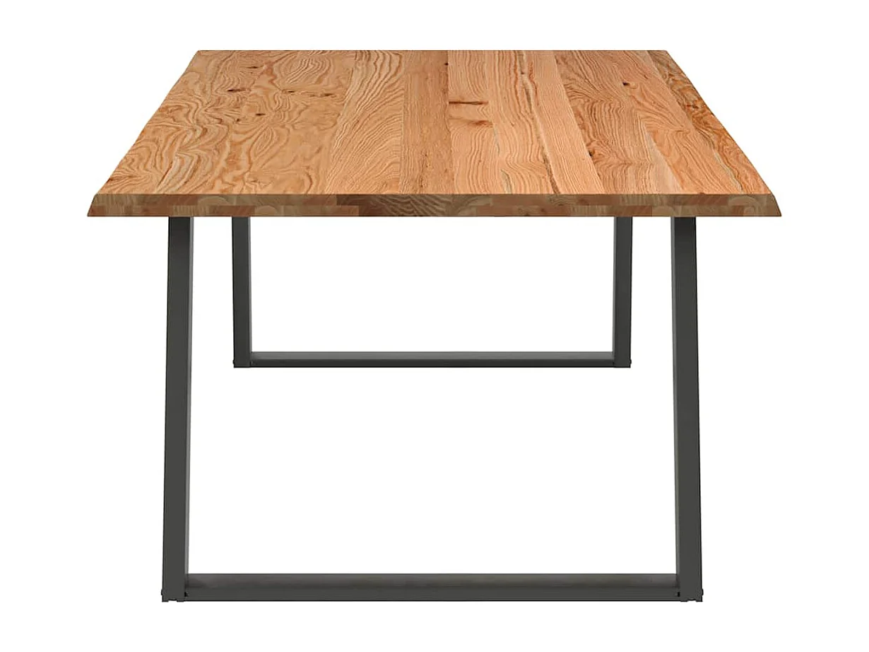 Table à manger marron clair 200x120x74 cm bois de chêne massif