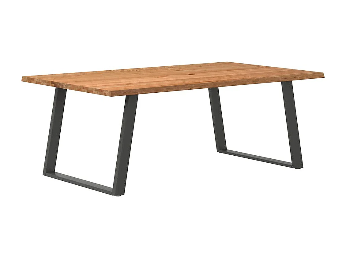 Table à manger marron clair 200x120x74 cm bois de chêne massif
