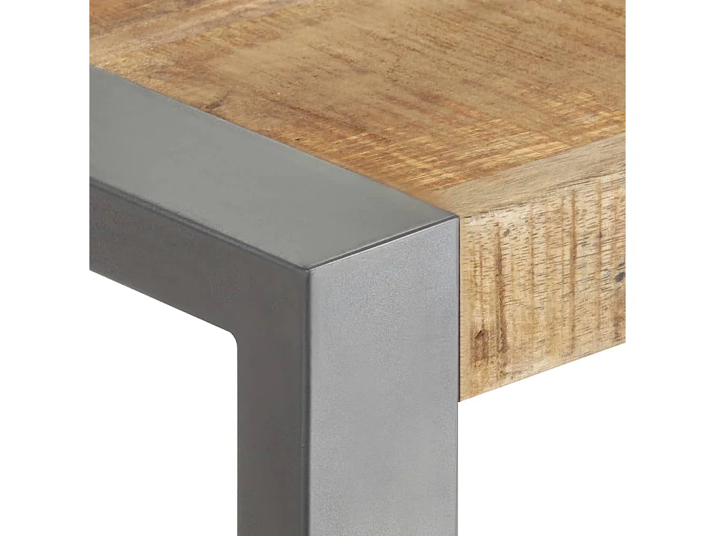 Table de salle à manger 70x70x75cm Bois de manguier massif brut