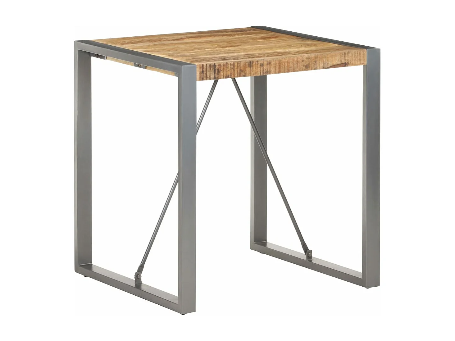Table de salle à manger 70x70x75cm Bois de manguier massif brut