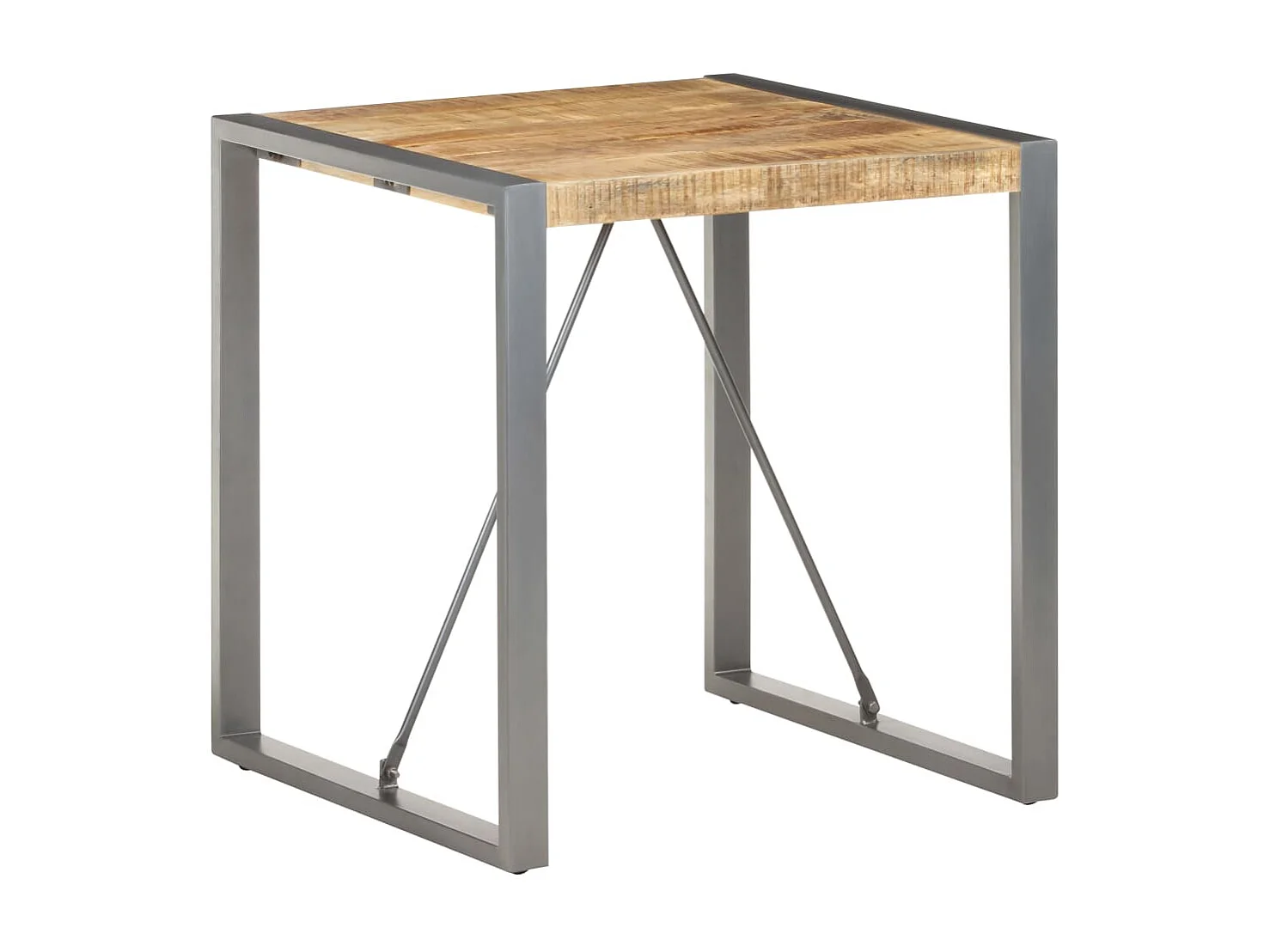 Table de salle à manger 70x70x75cm Bois de manguier massif brut