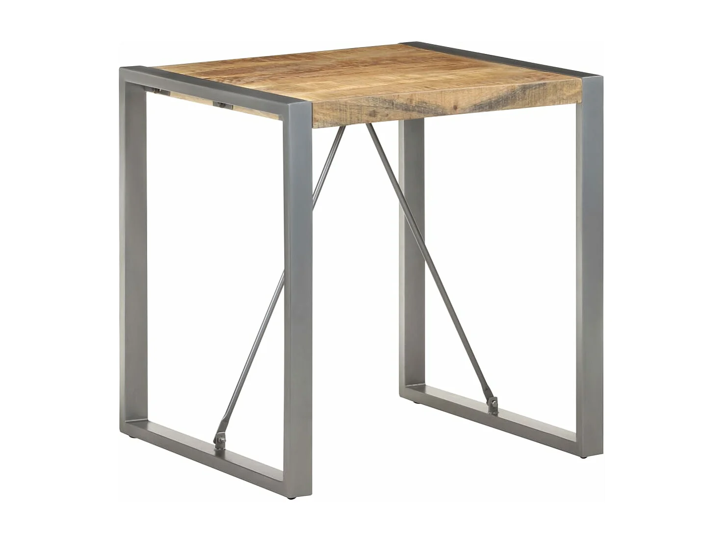 Table de salle à manger 70x70x75cm Bois de manguier massif brut