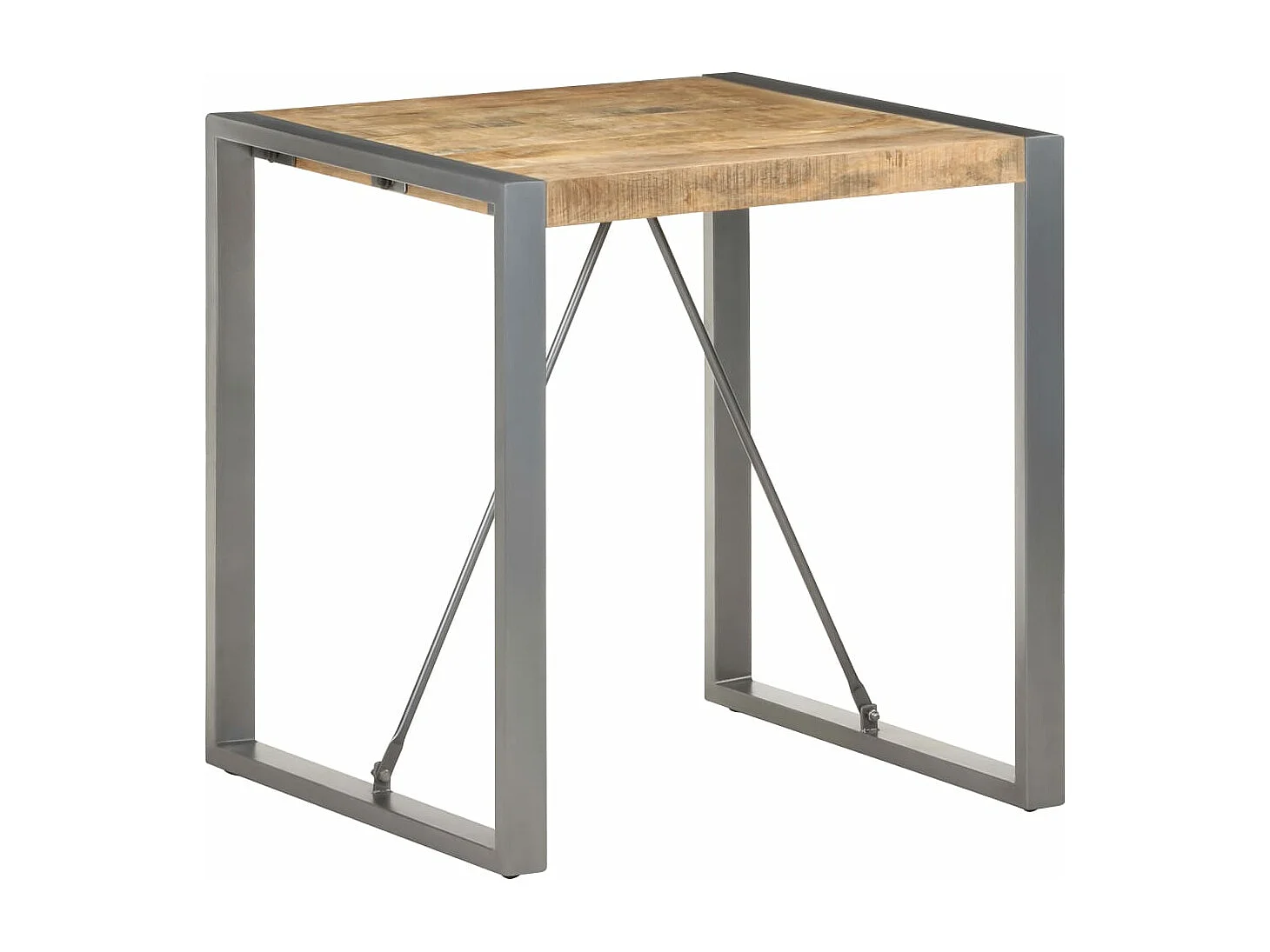 Table de salle à manger 70x70x75cm Bois de manguier massif brut