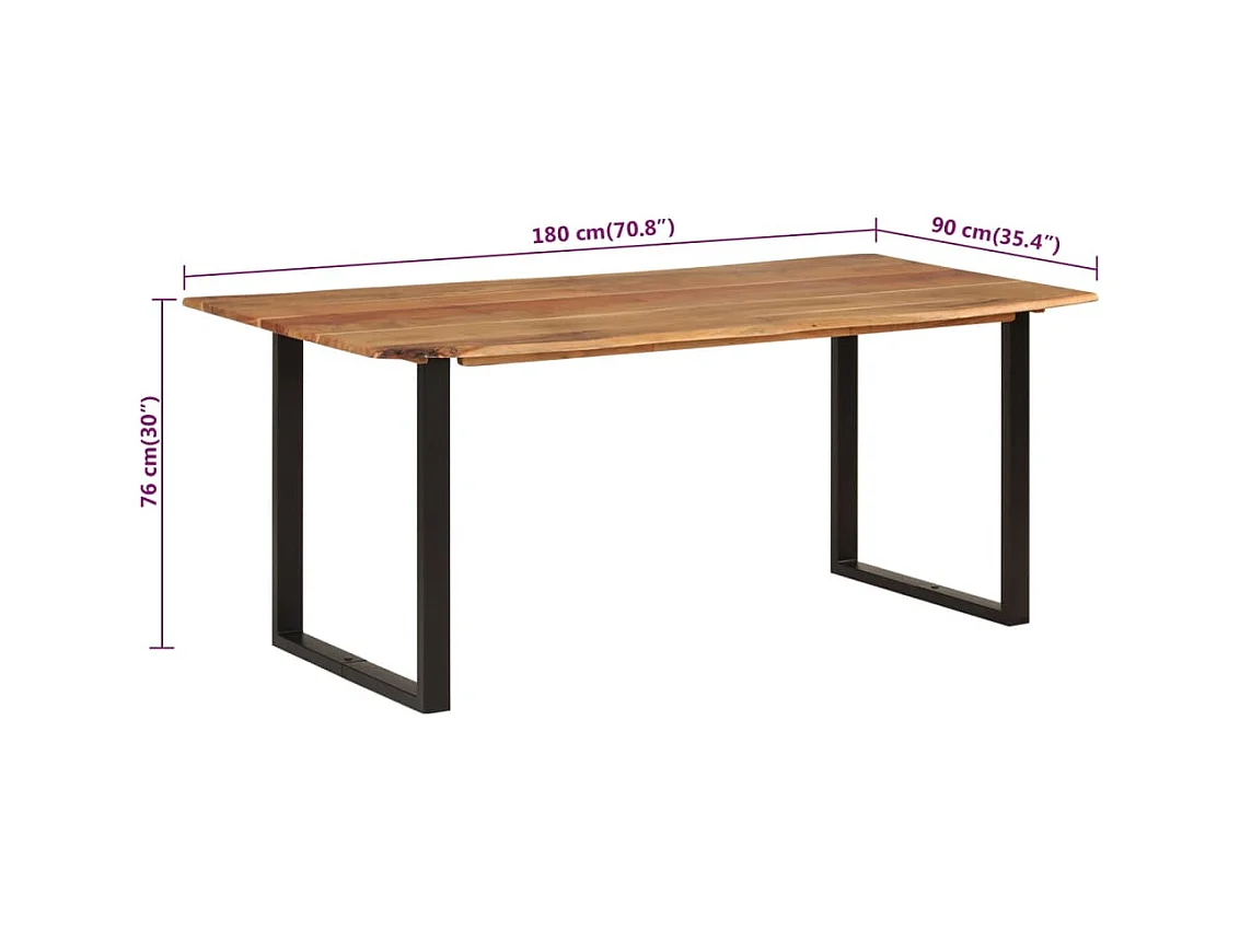 Table de salle à manger 180x90x76 cm Bois d'acacia massif
