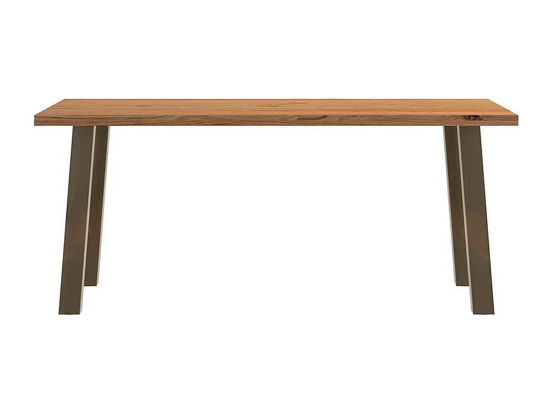 Table à manger marron clair bois de chêne massif rectangulaire