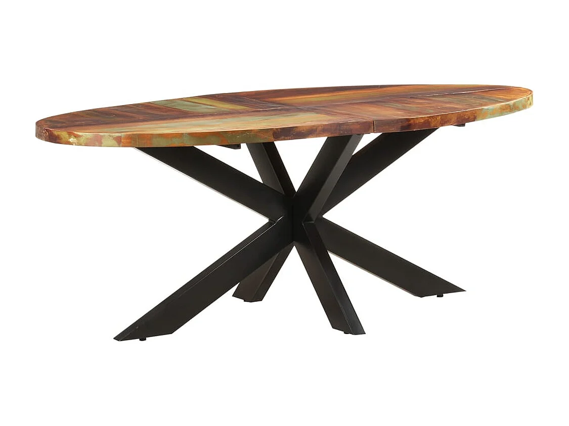 Table à manger ovale 200x100x75 cm Bois de récupération solide