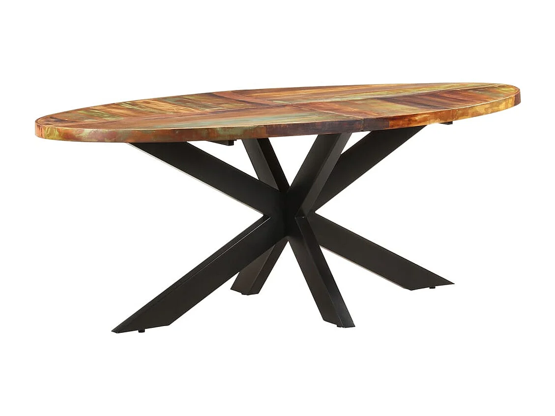 Table à manger ovale 200x100x75 cm Bois de récupération solide